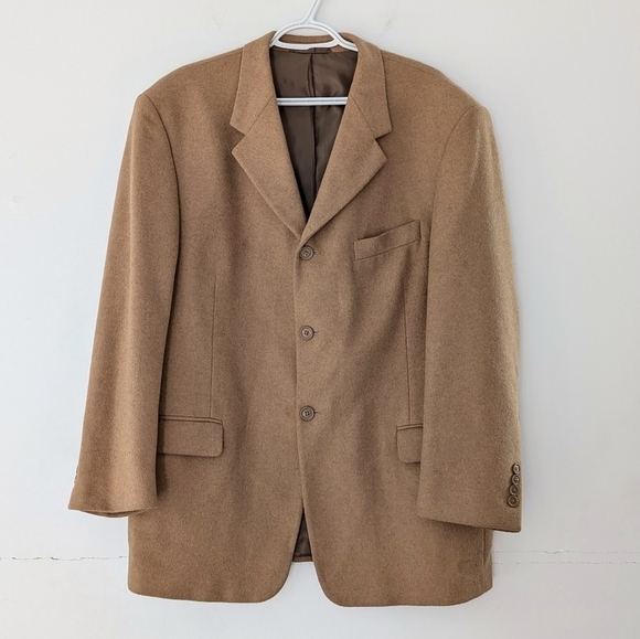 Vintage Other - Vintage Camel Hair Sport Coat Men 42S Beige Retro Blazer 3 Buttons